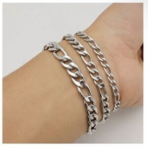 Stainless Steel Silver Figaro Chain Necklace